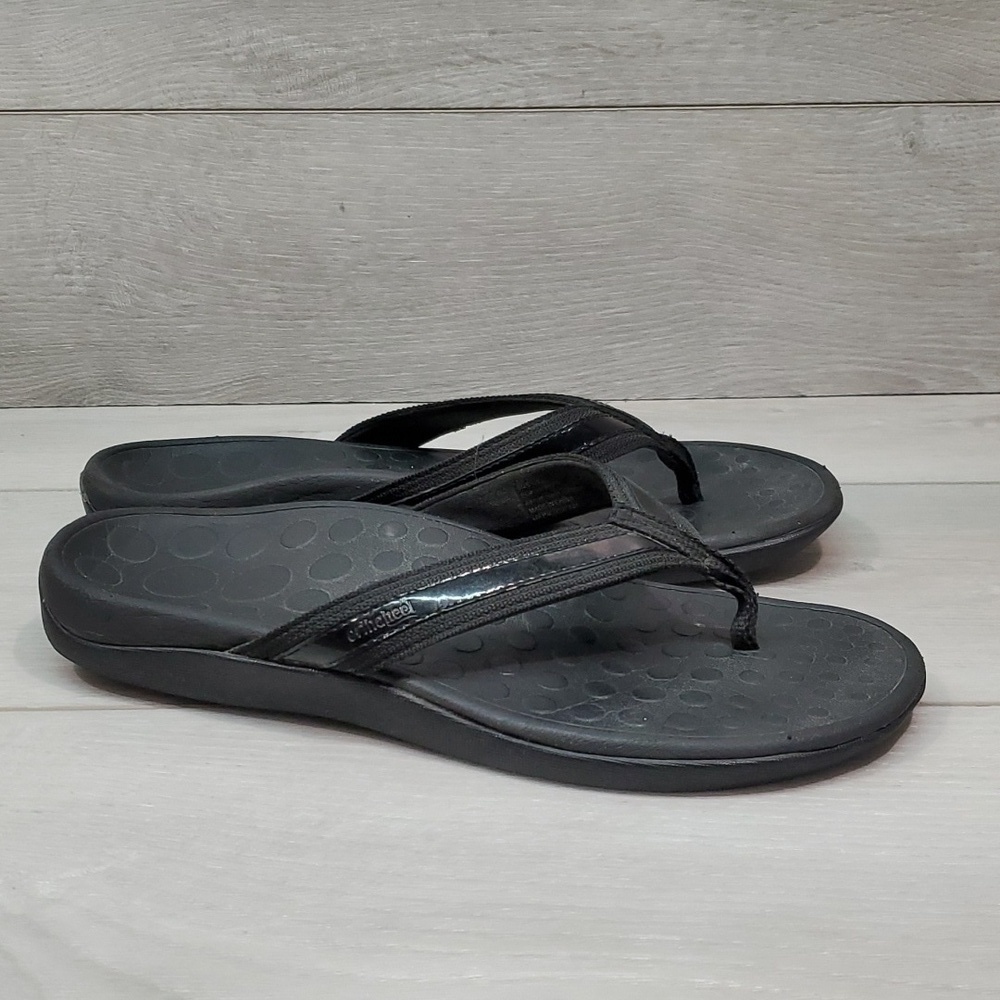 Vionic Orthaheel Womens Comfort Leather Thong Sandals Flats shoes sz 9